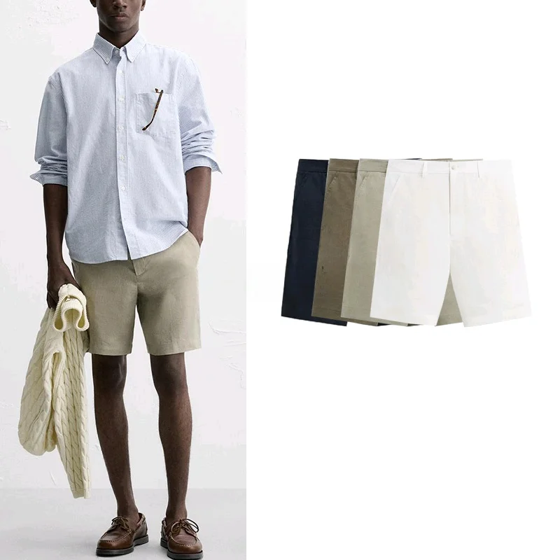 

Comfortable Loose Casual Men's orts Summer New Arrival Single ket Linen Blend Straight Leg ort Pants Youth Trend