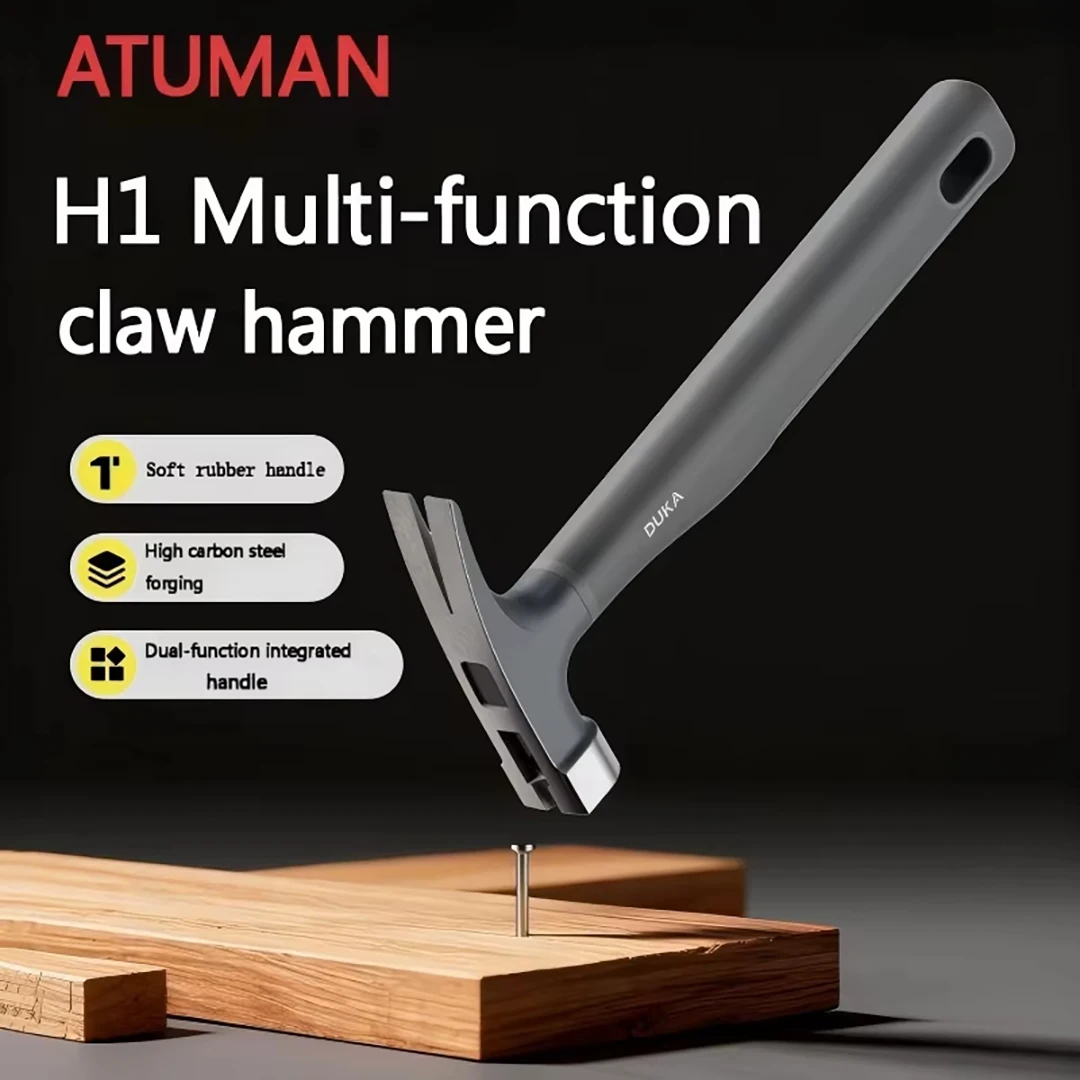 DUKA H1 Multifunctional Claw Hammer Soft Rubberized Handle Dual Function All-in-One Multipurpose High Carbon Steel Forged Hammer