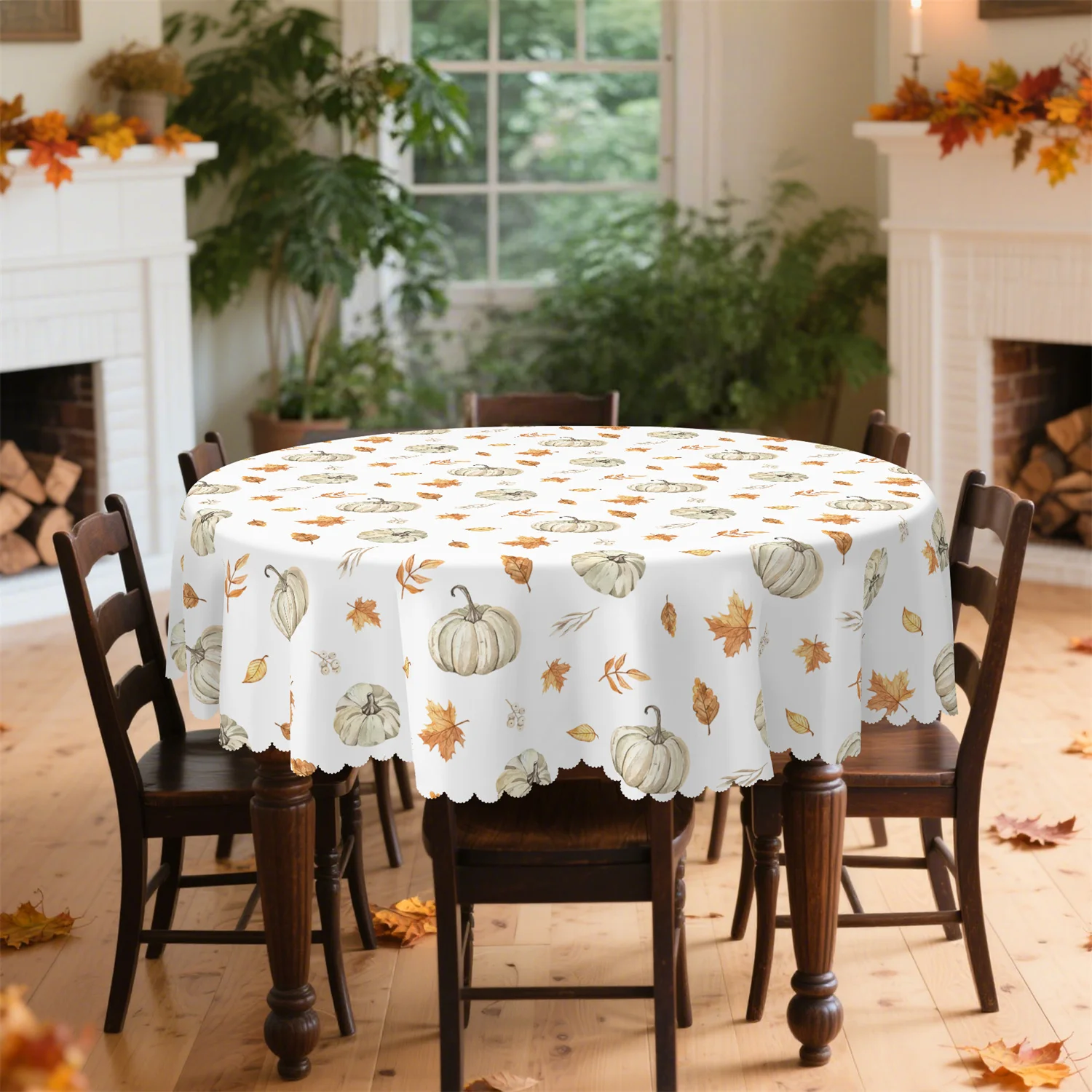 Pumpkin, maple leaf and autumn leaf autumn tablecloth, 1 pack, suitable for indoor and outdoor use during Thanksgivingzyc