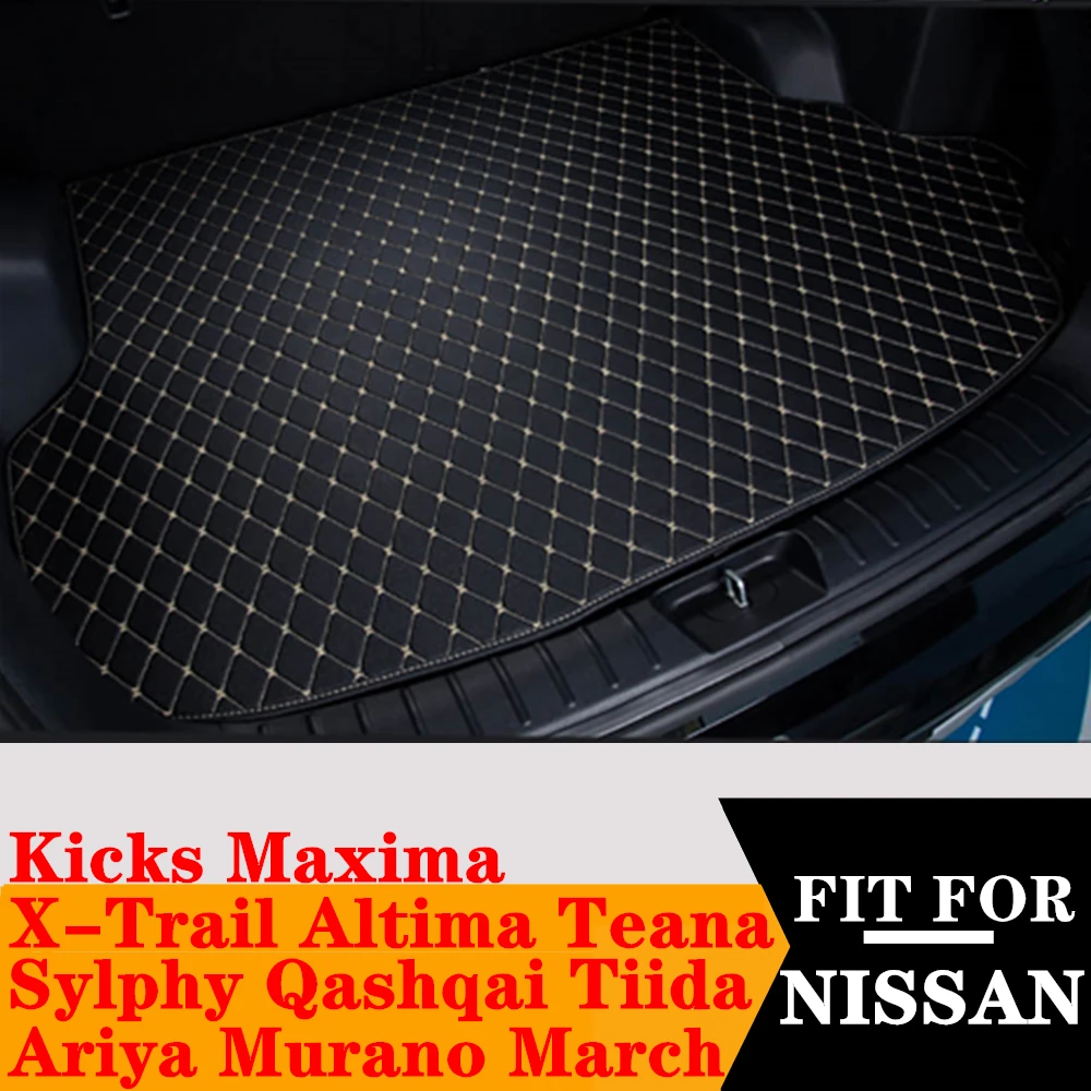 Car Trunk Mat Tail Luggage Pad Carpet Cover For NISSAN Maxima Ariya Tiida X-Trail Kicks Murano Altima Teana March Qashqai Sylphy