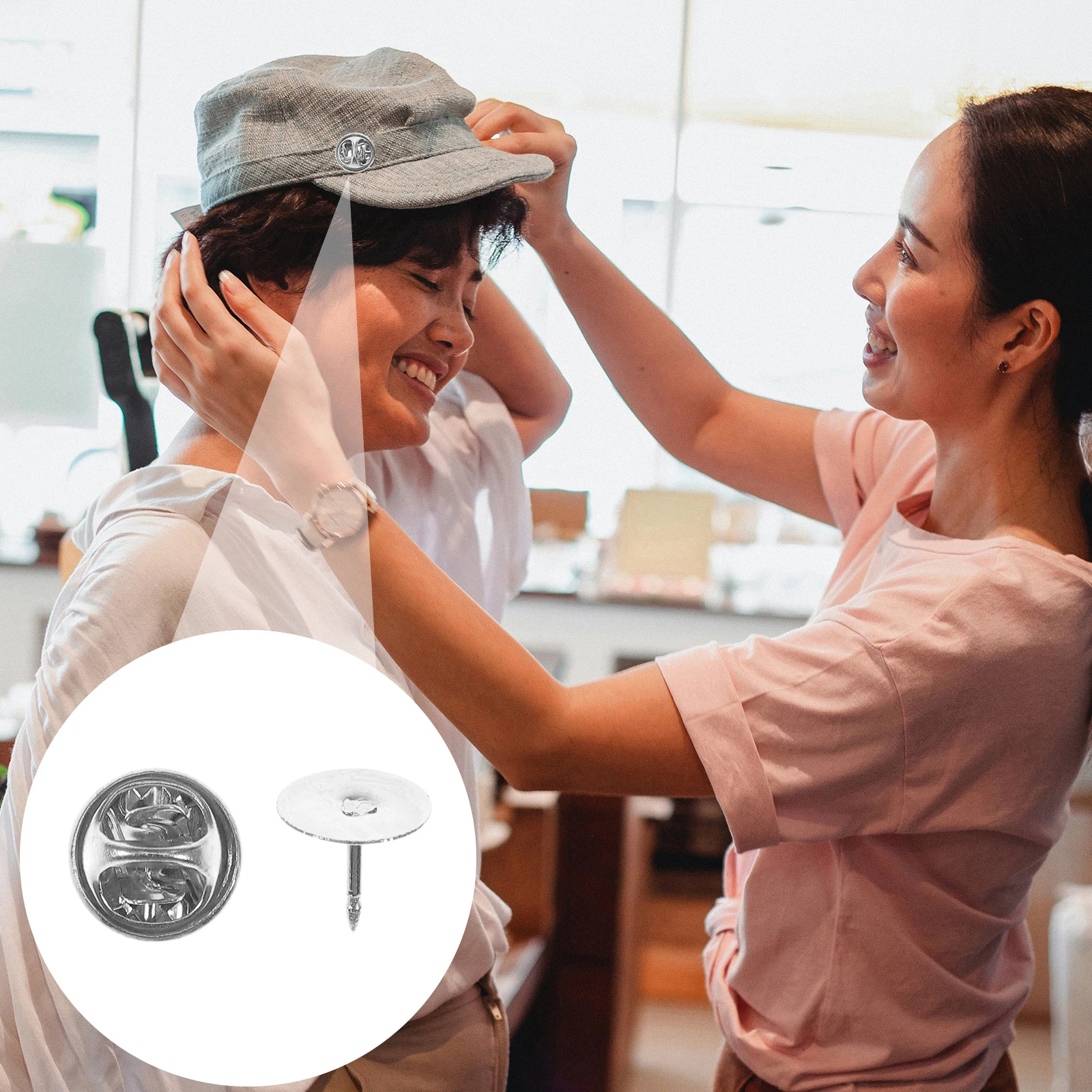 50 set Chrome Tie Frizione Pin Backs Sostituzione Puntine Spilli Schienali Vuoti per Spilla da bavero Cappello Badge Nome Tag Sostituzione