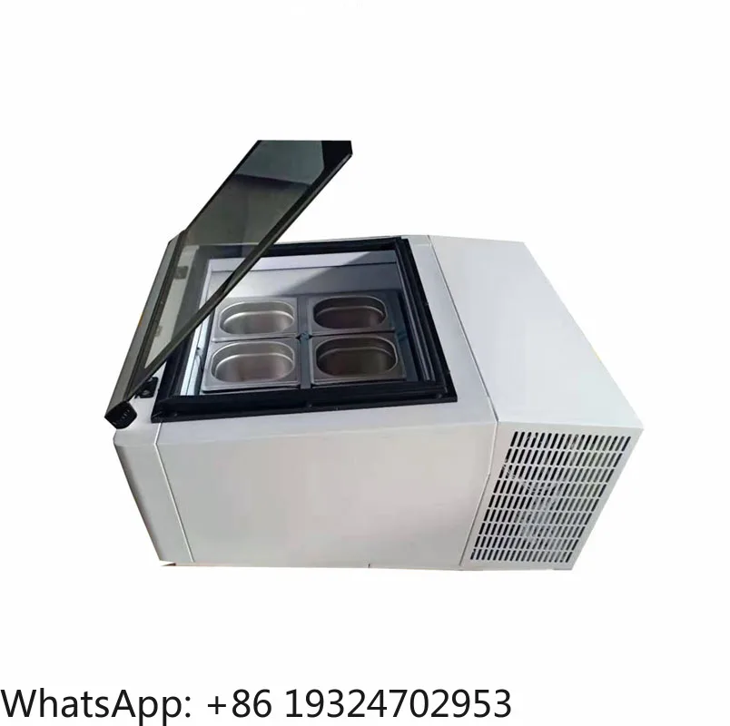 110V 220V Commercial Portable Mini Ice Cream Display Freezer Gelato Cake Display Fridge Small Ice Cream Popsicle Stick Showcase