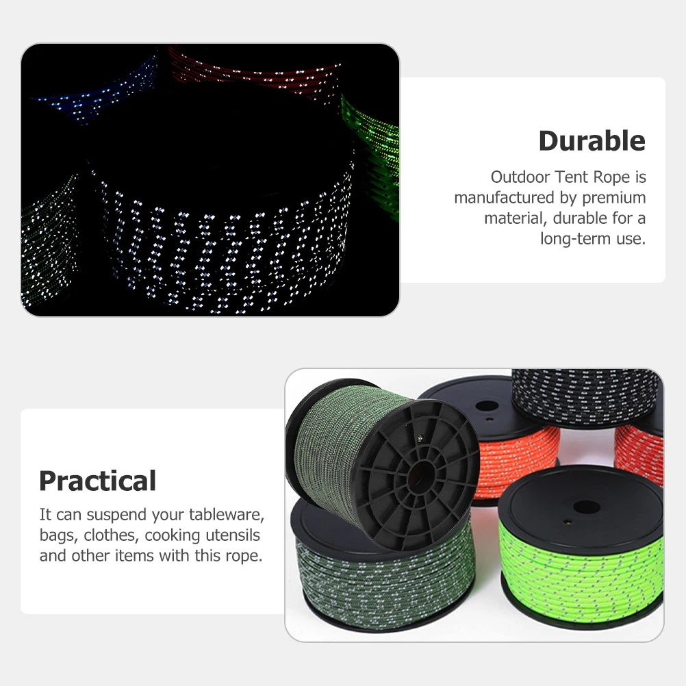 

Windproof Camping Rope Tent Accessories Lightweight Portable Outdoor Tying Ropes Tarps Hiking Buckle Adjustable Tent Ropes