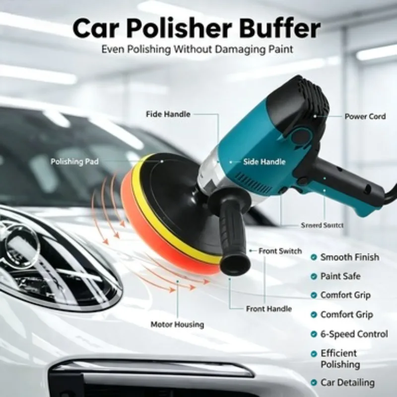 Electric Car Polisher Waxing Sealing Glaze Machine Scratch Repair Grinder For Auto Beauty Tile Surface Polishing Maintenance