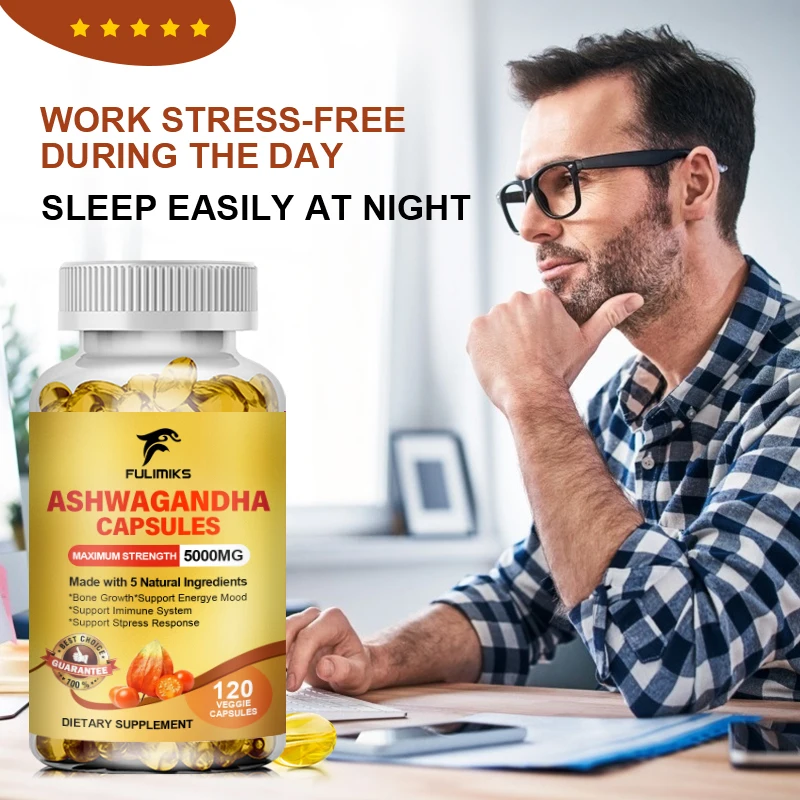 Organic Ashwagandha Extra Capsules Energy & Endurance Supplements Brain & Memory Relief Stress Vegetarian