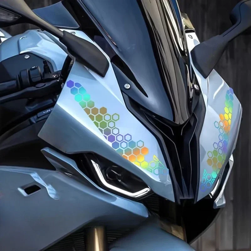 

1 Pair Combined Honeycomb Motorcycle Stickers DIY Moto Front Fairing Decals Decorative Motorbike Fuel Tank Waterproof Decoration