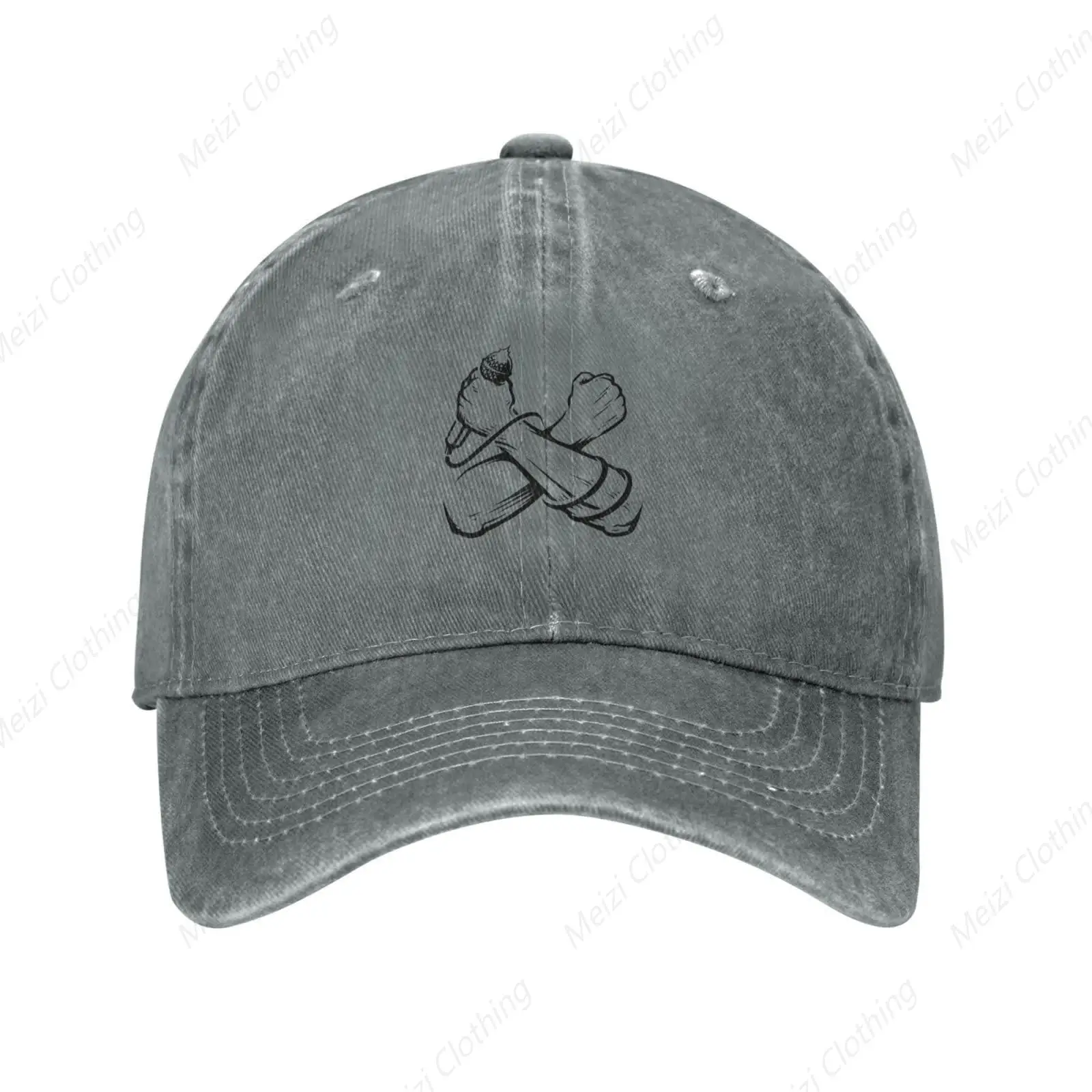 Cross hands with microphone men's baseball cap retro truck cap golf dad cap image 4