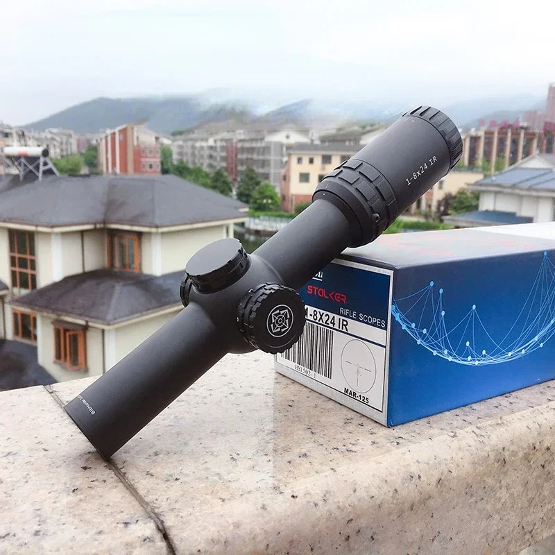 1-8×24 IG Riflescope Adjustable Red Dot Hunting Light Tactical Scope Reticle Optical Rifle Scope Fast Focus