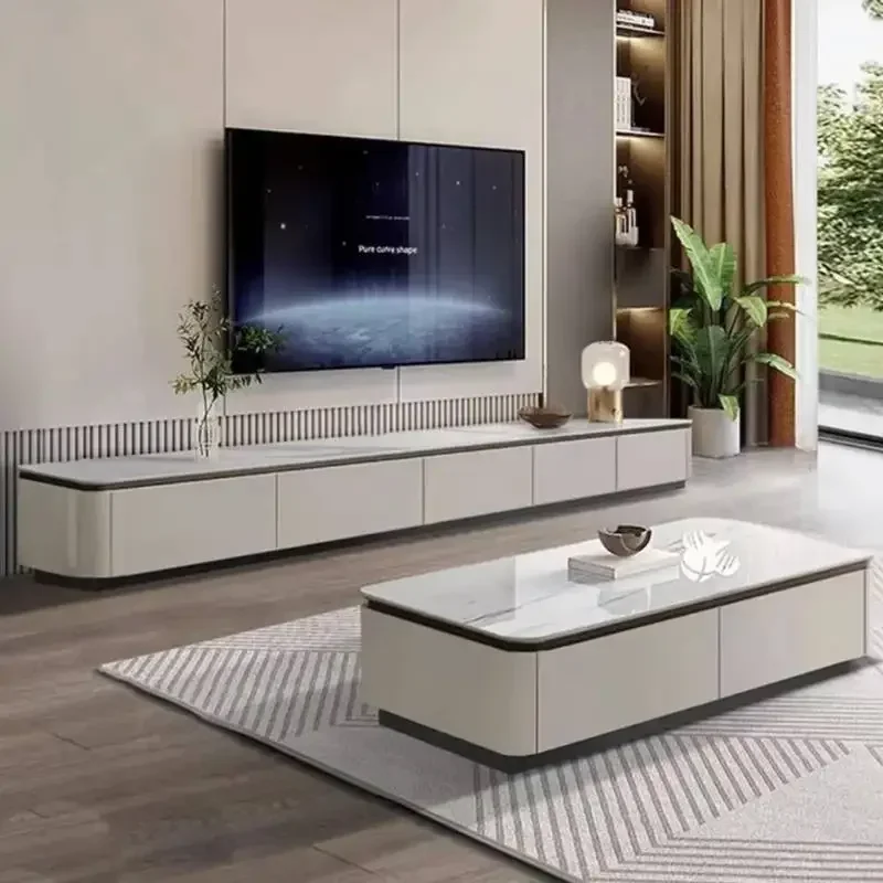 Wooden Beige Tv Cabinet Decoration Drawers Slim Long Designer Tv Stands Luxury Space Saving Mueble Televisor Furniture For Home