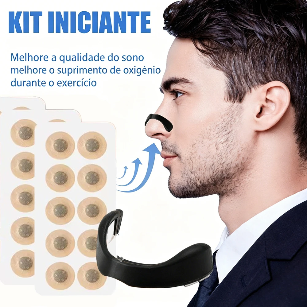 Kit Antirronco 3 Unidades Dispositivo Nasal Ajustável Pequeno Para Viagens e Sono Silencioso