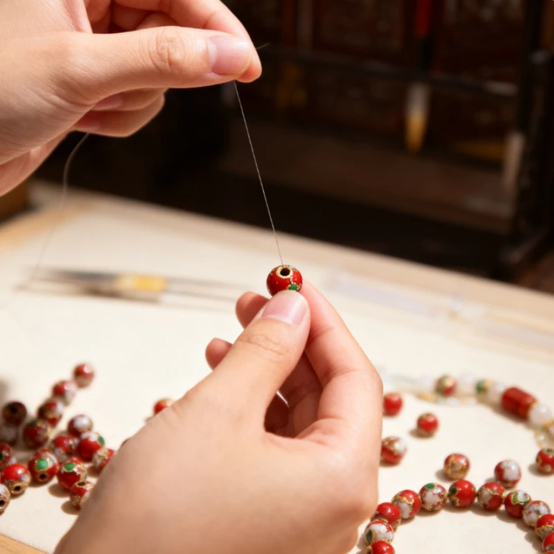 

Pure Handmade Vintage Cloisonne Beads Mixed Round Charms Loose Spacer Beads for Jewelry Making 8mm