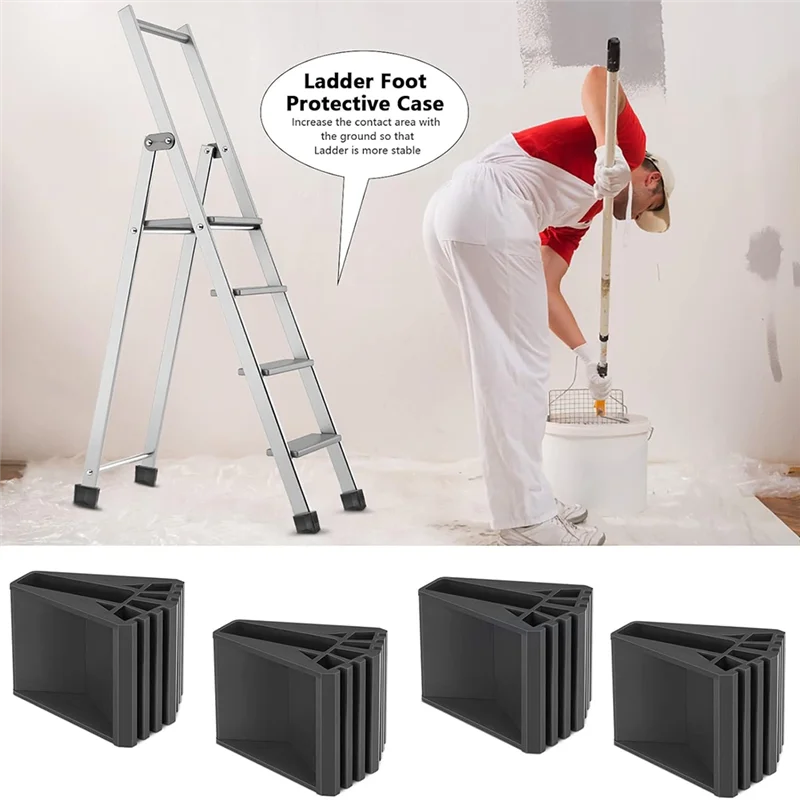CYCLI-Ladder Feet Pack Of 4 Rubber Ladder Feet Non-Slip Ladder Foot Cover Stepladder Replacement Parts For Ladders Telescopic