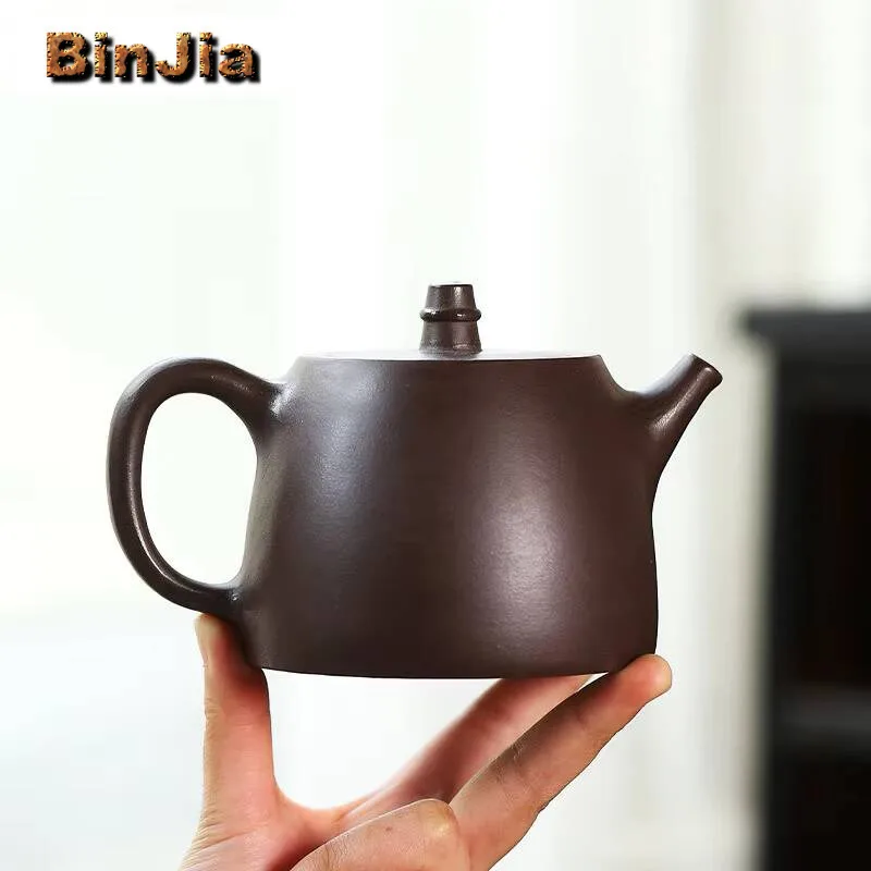 430ml Ancient Yixing Purple Clay Teapots Handmade Landscape Handuo Pot Raw Ore Mud Kettle Zisha Teaset Collection Craft Supplies