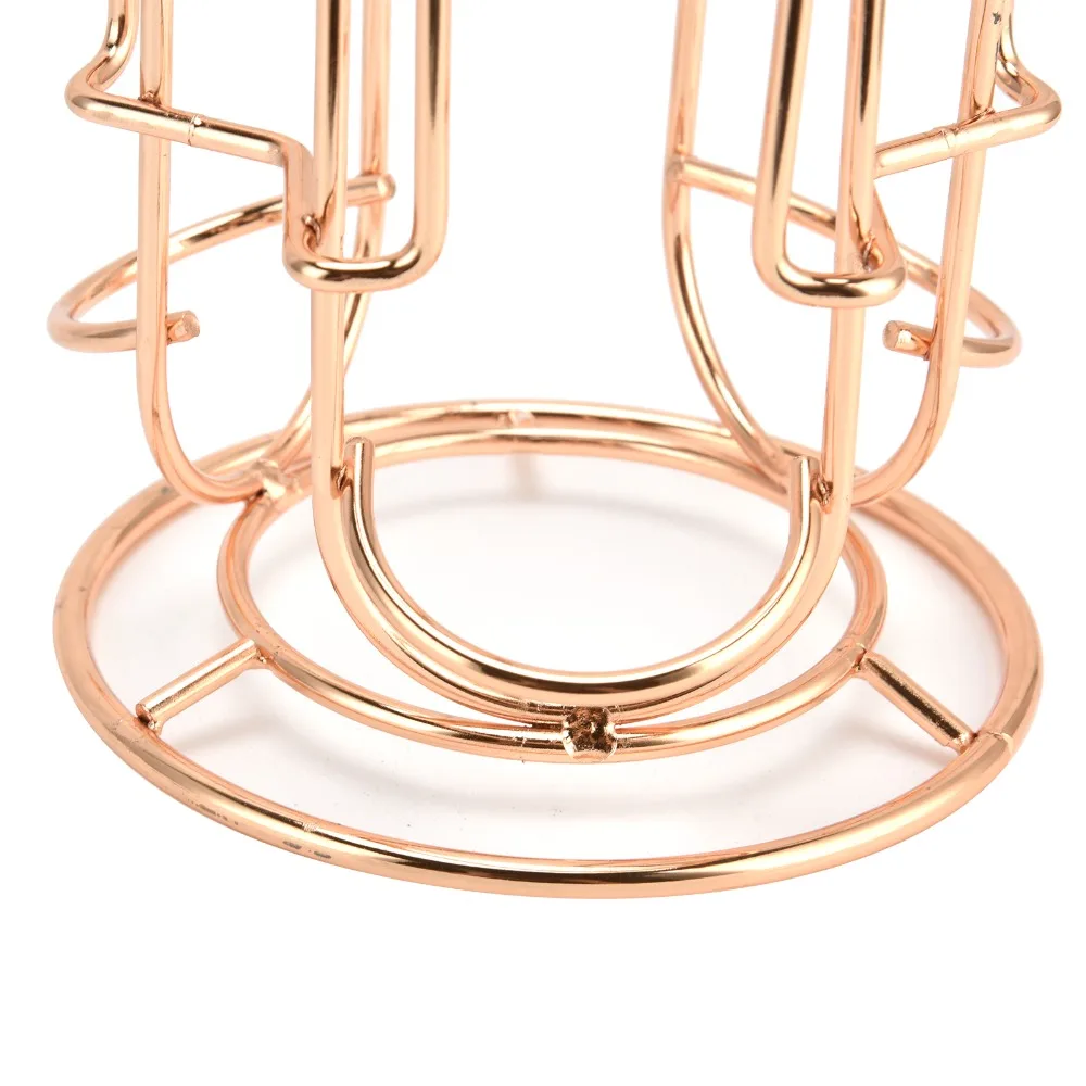 Iron Wire Construction Coffee Capsule Holder Gold Finish Corner Designed Coffee Capsule Storage Rack Wall Mount Compatible