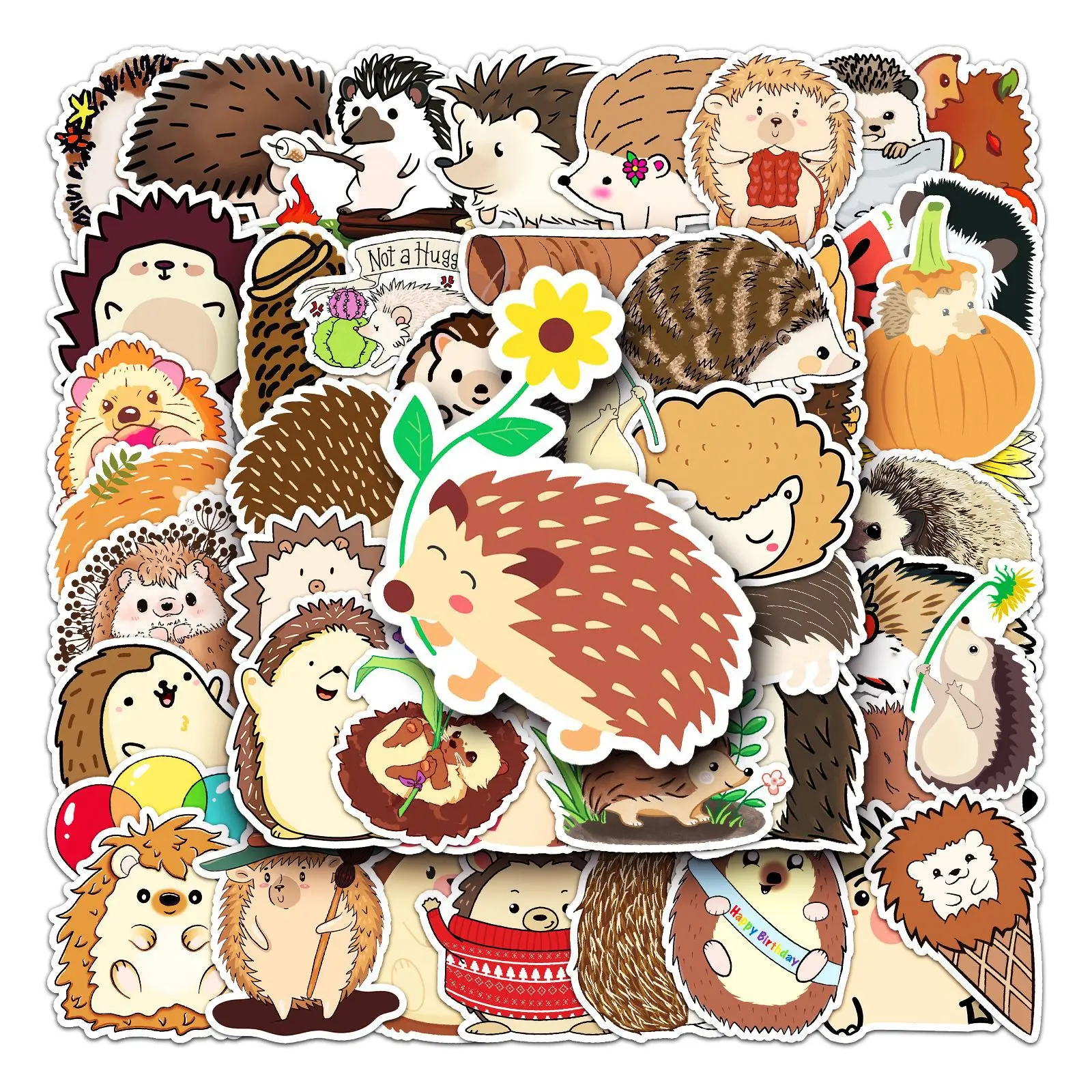 

10/30/50pcs Hedgehog Cartoon Stickers Kawaii Cute Creative Animal Stickers Scrapbook Diy Phone Laptop Kids Toys Decal Stickers