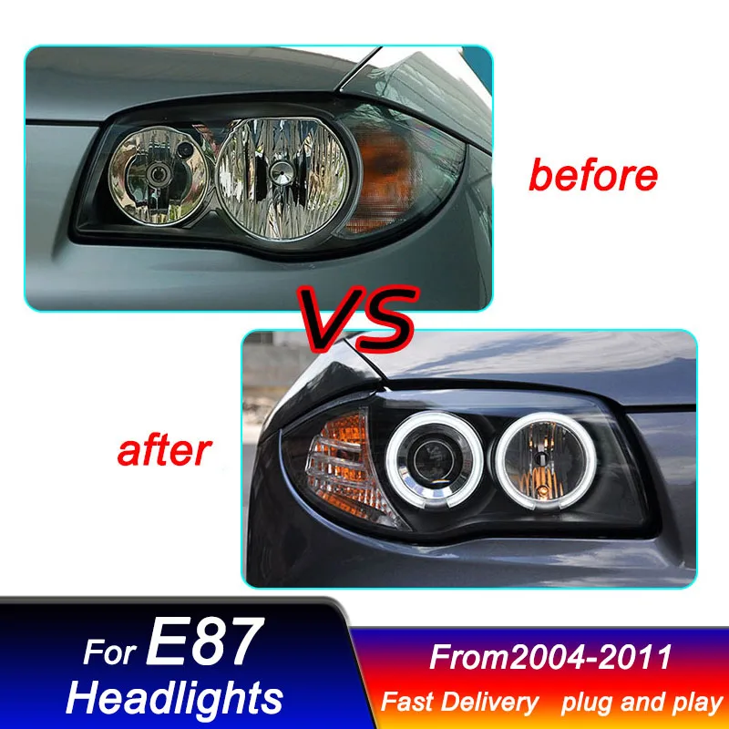 Car styling Headlights for BMW 1 series E87 2004-2011 new style LED DRL Dynamic Signal Head Lamp Bi Xenon Beam Headlamp Accembly