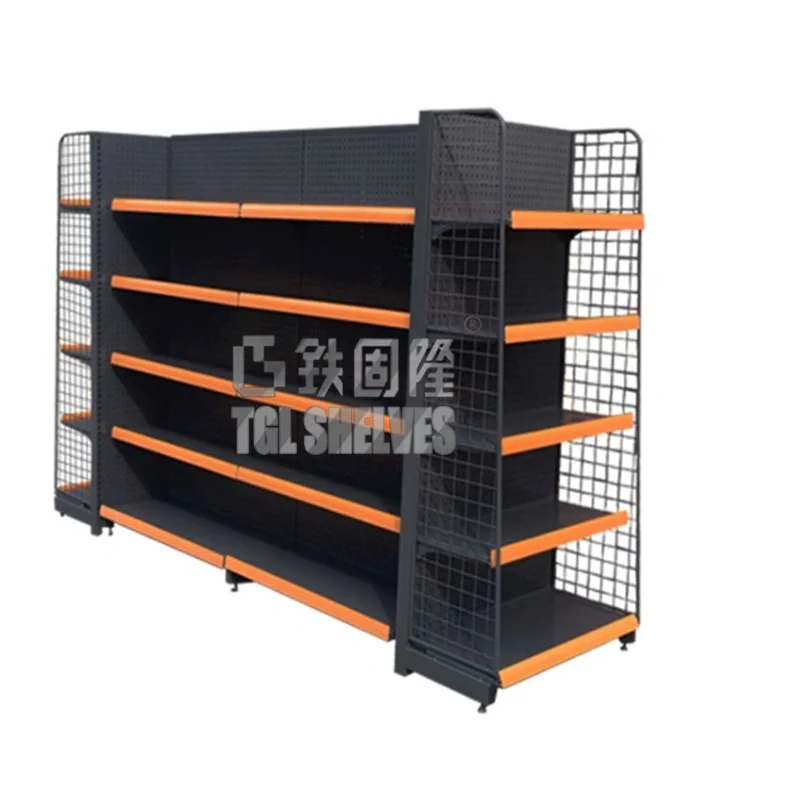 (Op Maat) Enkele/Dubbelzijdige Supermarkt Plank Hout Display Rack Supermarkt Plank Winkel Schappen Gondel