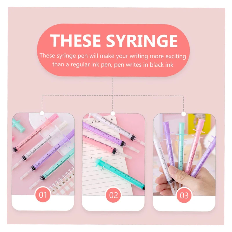 100 ชิ้น Neutral ลายเซ็นปากกาเข็มฉีดยารูปร่างปากกาเจลเครื่องเขียนนักเรียน 0.5 มิลลิเมตรปากกาสีดํา