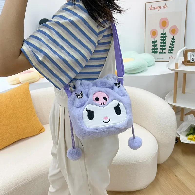 Cinnamoroll Pluche Tas Hello Kitty Kuromi Mijn Melodie Kawaii Schouder Crossbody Tas Anime Plushie Vrouwen Cartoon Gifs Voor Meisjes