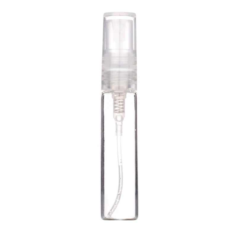 4Pcs/Pack 2ML 3ML 5ML 10ML Portable Black Clear Mini Perfume Glass Bottle Empty Cosmetic  Travel Sample Test Tube Thin Vials