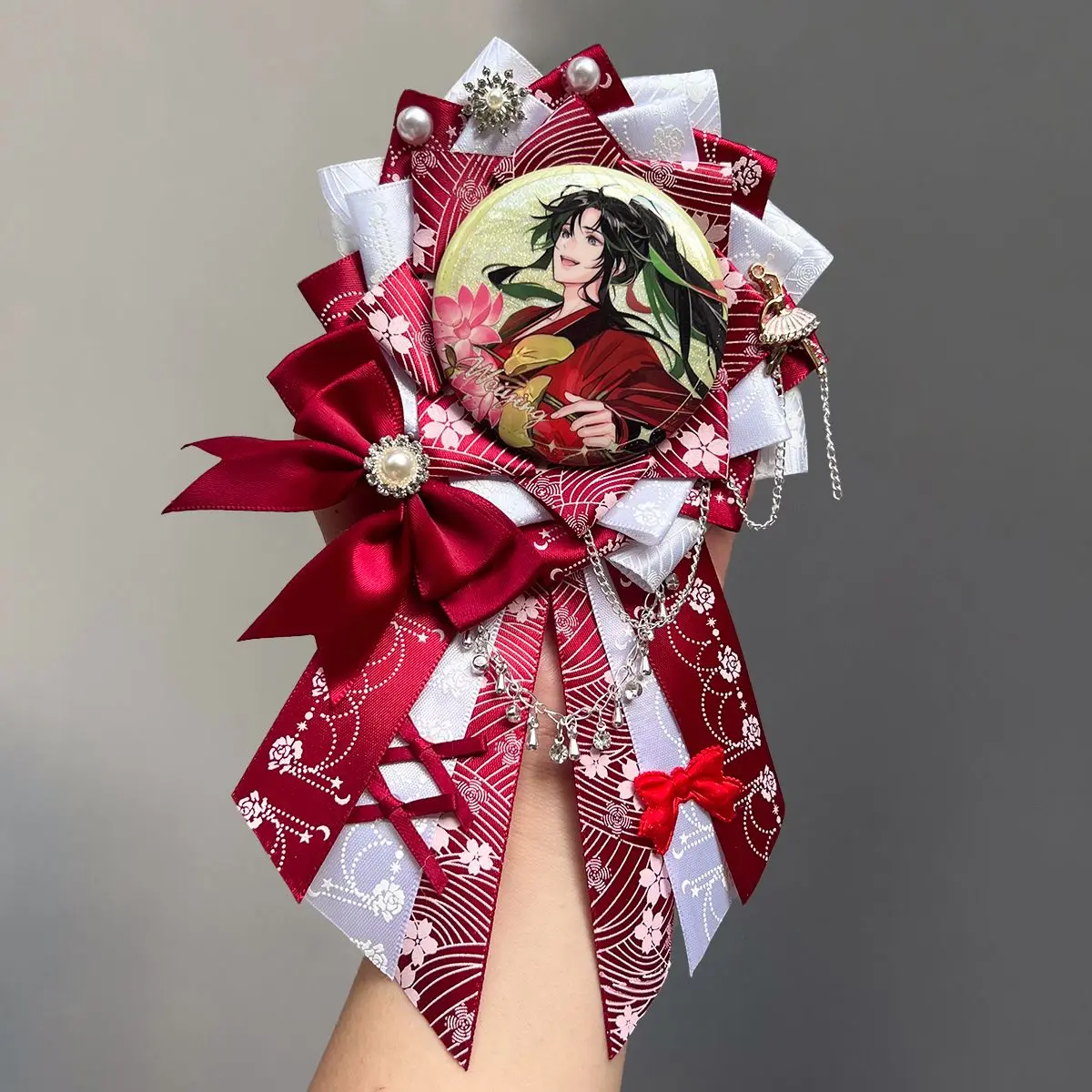 Gorgeous Trailing Badge Holder DIY Handmade Badge Base for Anime‑style Pins Goods Ita Bag Decoration Fits Badges of 55-75mm