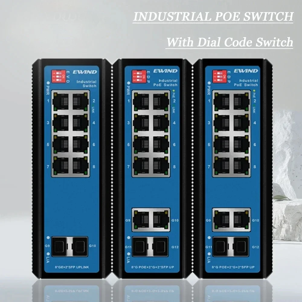 

Промышленный коммутатор POE 2026 12 портов 10/100/1000M Gigabit Uplink управляемый сетевой коммутатор Ethernet-коммутатор для наружного промышленного применения