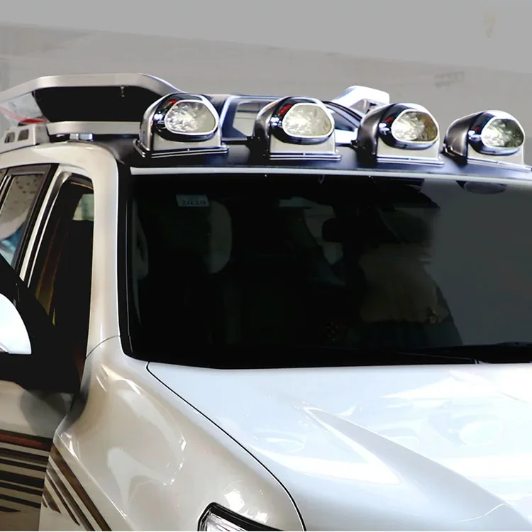 Manufacturer Aluminum Alloy ABS  Car Roof Luggage Rack  with Spotlight Car Roof Racks