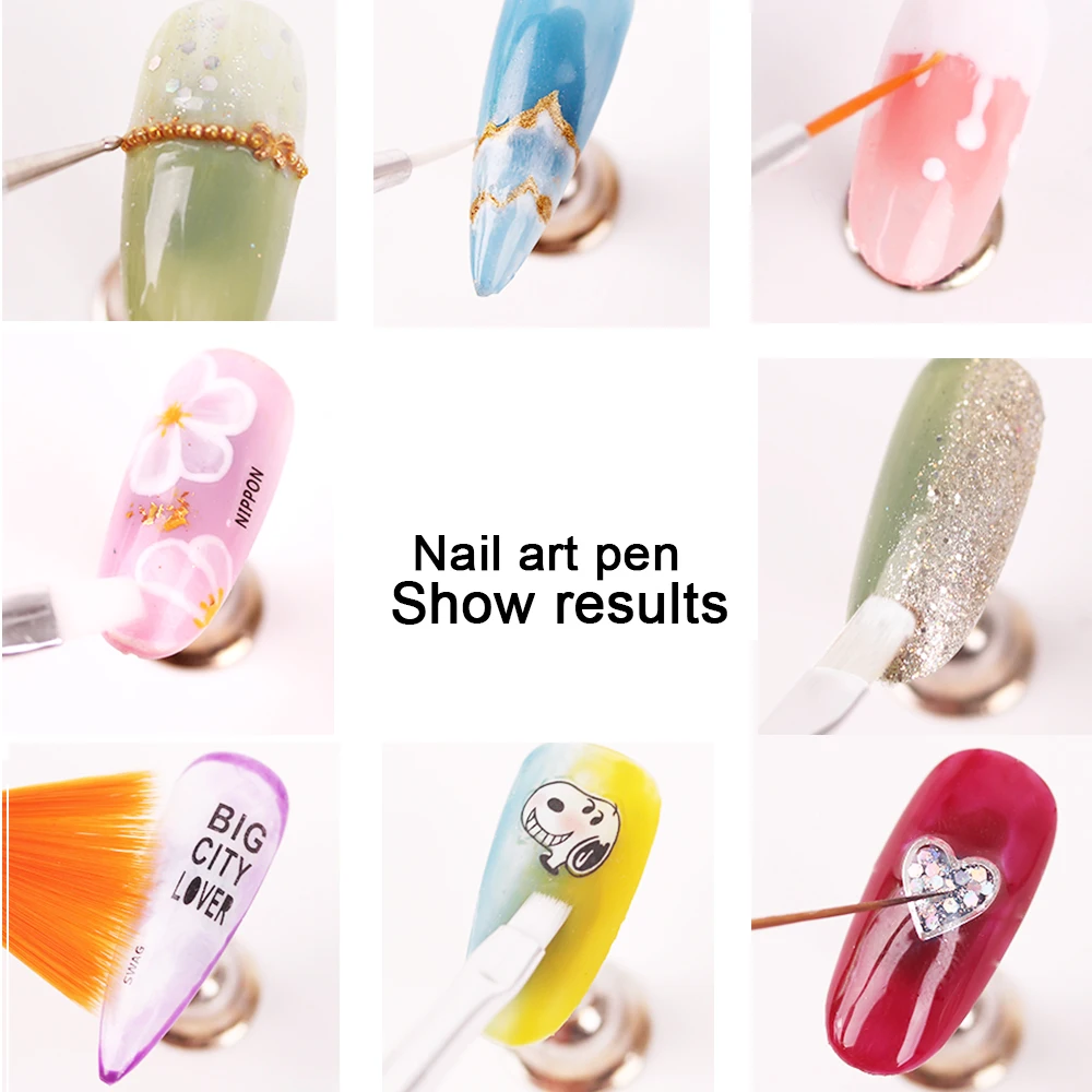 LULAA 15PCS Multifunctional Nail Art Brush Line Painting Pen Dotting Tools Nail Accessories And Tools Nail Brushes For Manicure image 6