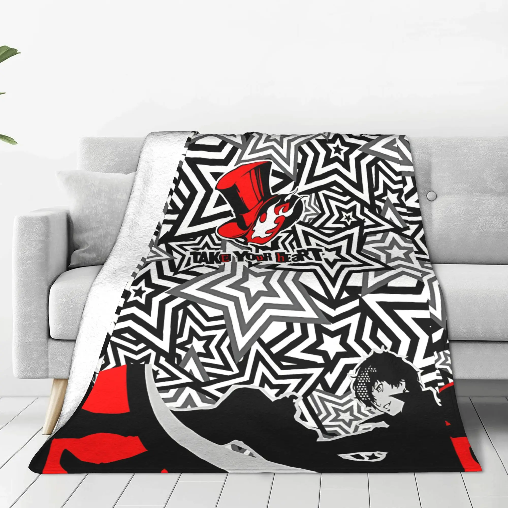 1PC Home Cute Room Decor Joker Star Blanket Throw Blanket Personas Novelty Warm Blanket All Season