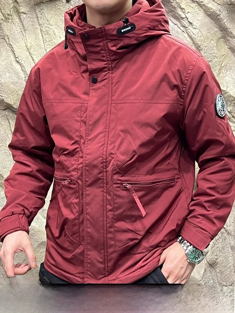 

Thiened Version 3D Tailoring Men's Outdoor Warmth Jaet Autumn Winter Cotton Coat Technological Windproof Water-resistant