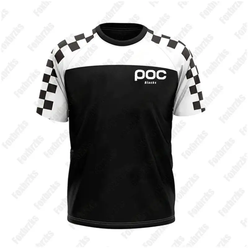 Blacks poc 2024 Quick Dry T-shirt Motocross Jersey Balance Car Outdoor Mountain Shirt Motorcycle Clothing For Boy t homme