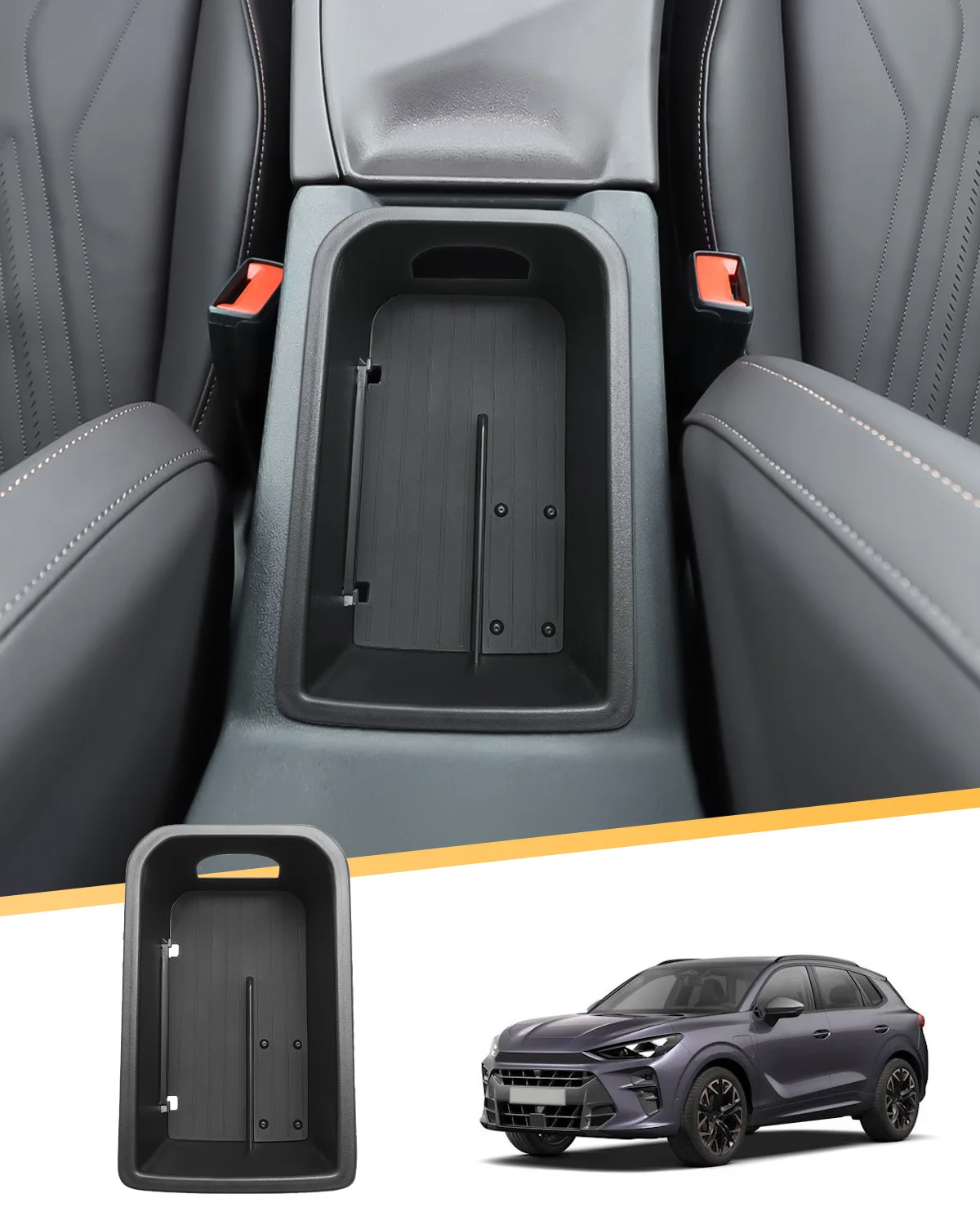 LFOTPP Caja central de almacenamiento para Cupra Terramar 2025 2026 Caja de almacenamiento para reposabrazos Interior del automóvil Cupra Terramar 2025 Accesorios