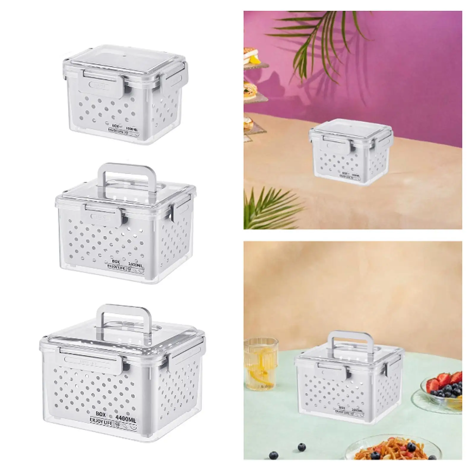 Fruit Storage Container Fridge Organizer Bin for Vegetables Fruits Meat