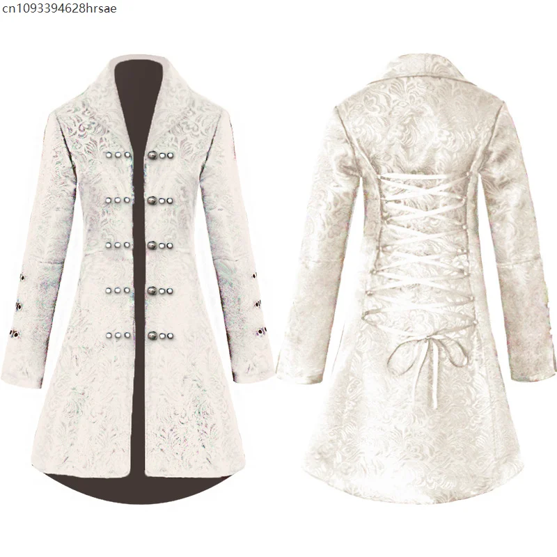 

Medieval Vintage Clothing Women's Jacquard Long Coat