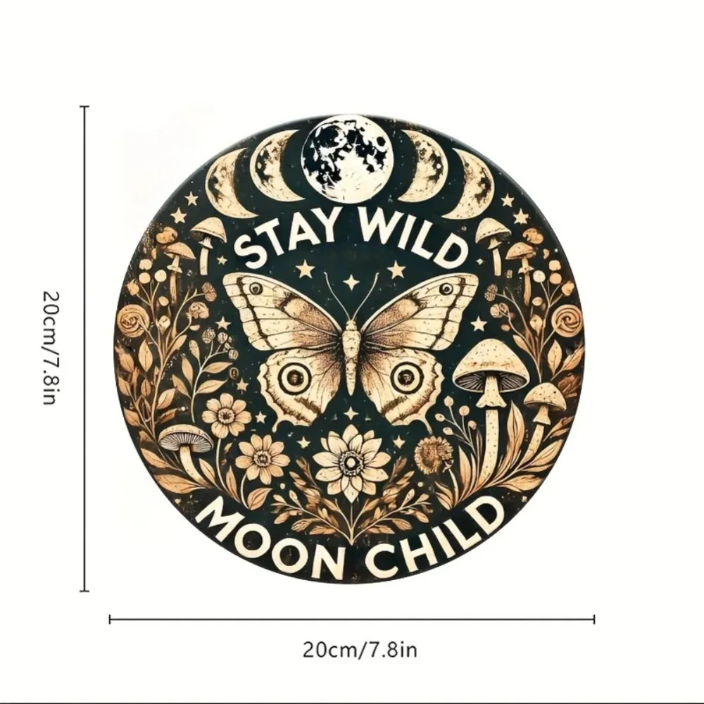 ديكور جداري مزين بالزهور على شكل فراشة معدنية للشباب من Stay Wild Moon، سهل التعليق ومتين للمكتب المنزلي