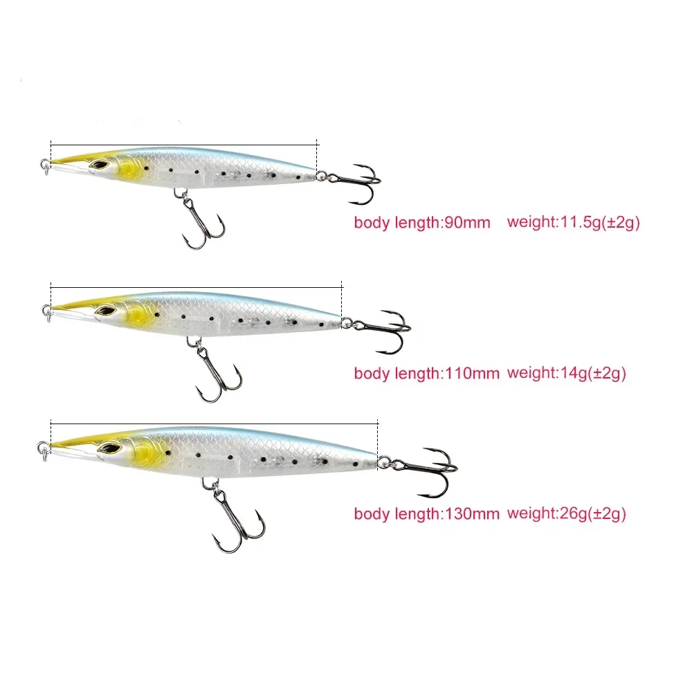 Fangbait-SEÑUELOS lápiz topwater stickbaits asturi 130 leurre de superficie, señuelo de barra de agua salada, 110mm, 130mm para bonitos cebos de