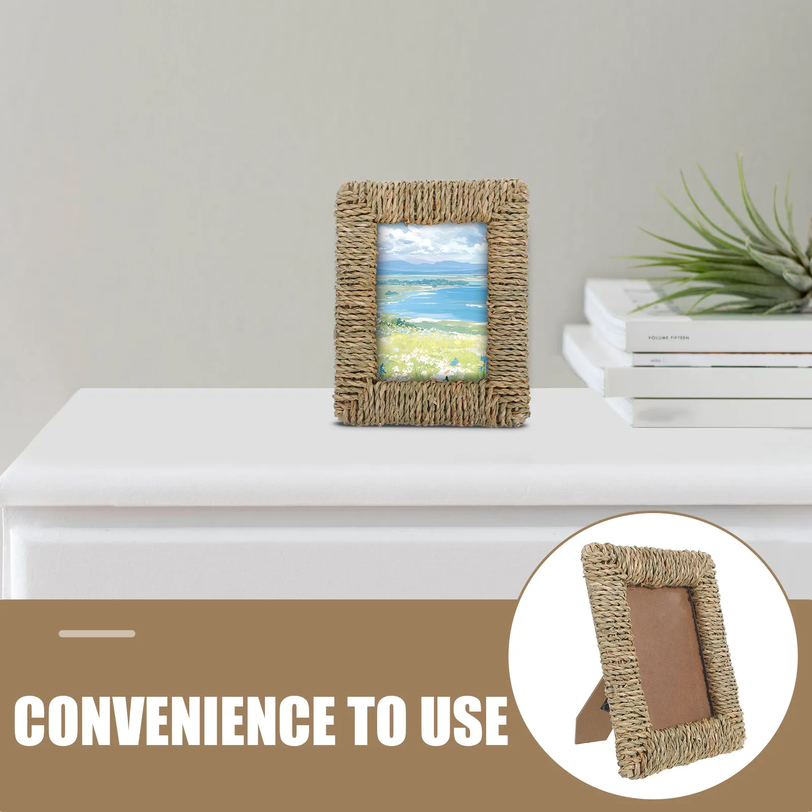 Boho Woven Photo Frame for Rustic Decor