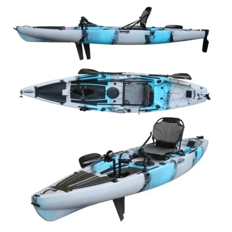 

New Style 12ft Single Pedal Kayak LLDPE Rowing Sit-On Top for Fishing Outdoor Lake & Sea Vents Made From HDPE Material