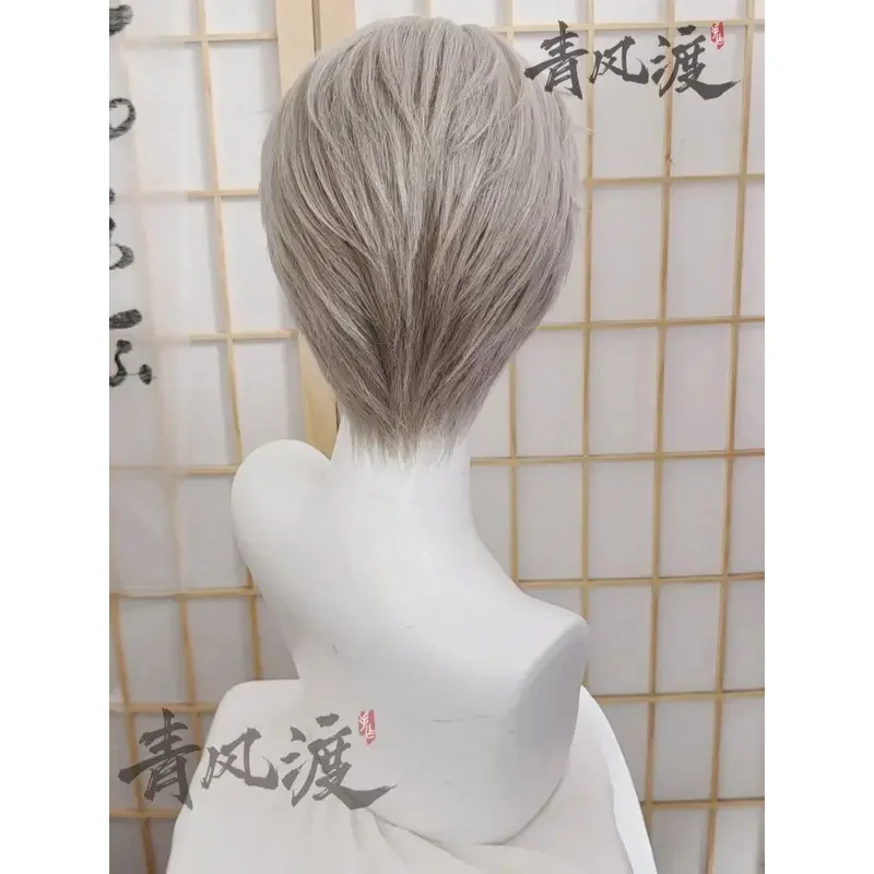 باروكة Xavier Caleb على شكل حب ومساحة عميقة، كوسبلاي فاتح مخصصة للرجال، حفلة الهالوين باللون الرمادي الاصطناعي