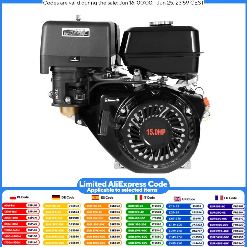 

15HP 420cc 4-Stroke Gasoline Engine, 3600rpm Air-Cooled Hand Start, Low Fuel Consumption for Industrial Agricultural Machinery