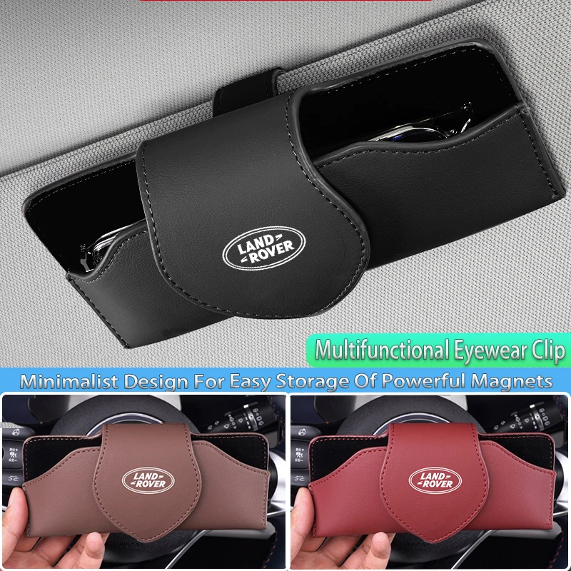 Car Sunshade Glasses Storage Box Auto Decoration Accessories For Land Rover Range Freelander 1 Defender Evoque Discovery Emblem