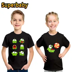 Hot Game Cut The Rope Om Nom Frog Funny Kids T shirt Cartoon Baby Boys Girls Cute Clothes Summer Casual Children Cotton T-Shirts