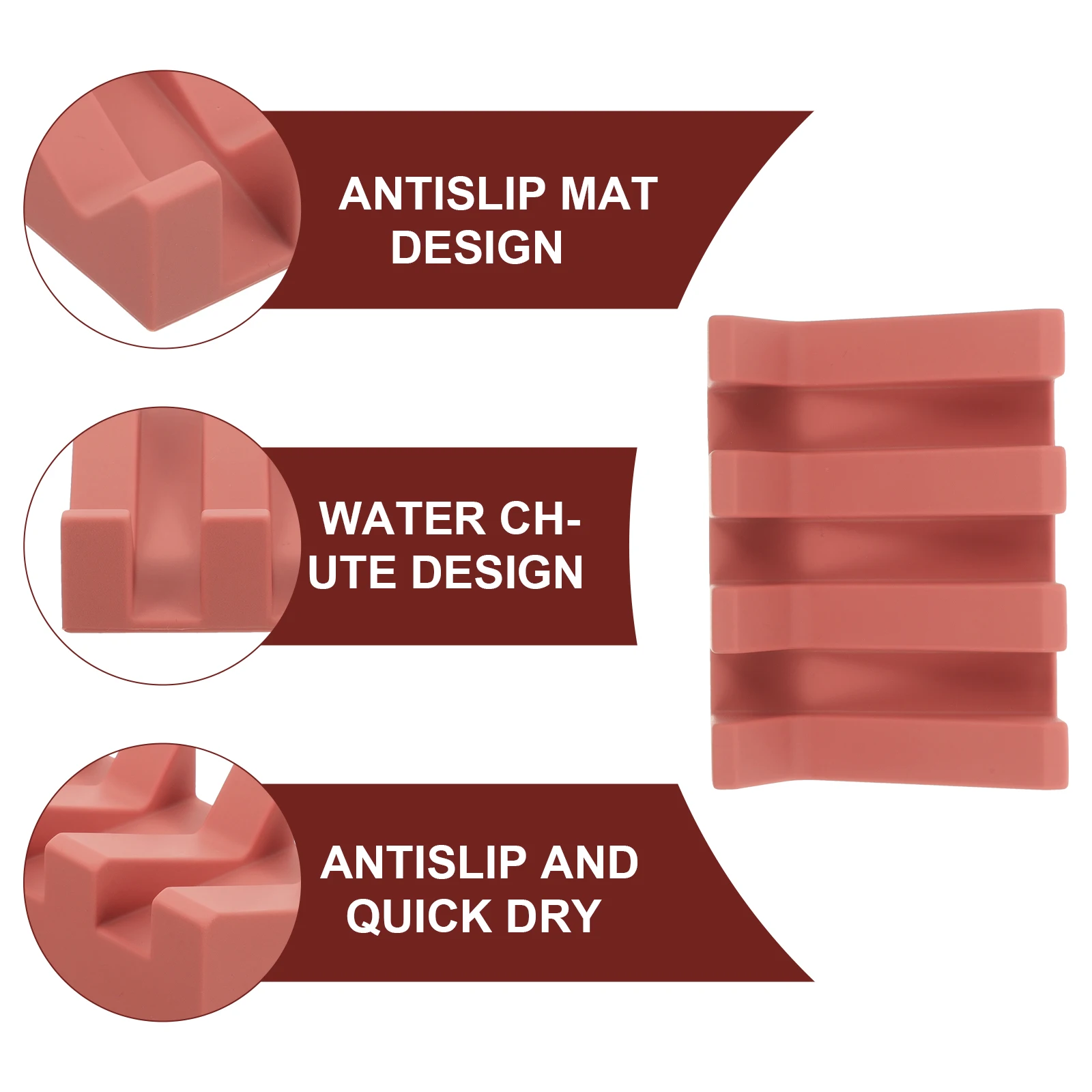 

Diatomite Soap Dish Water Absorption Quick Dry Non-Slip For Shower Odorless Mould Proof Holder Drain Design Home Use