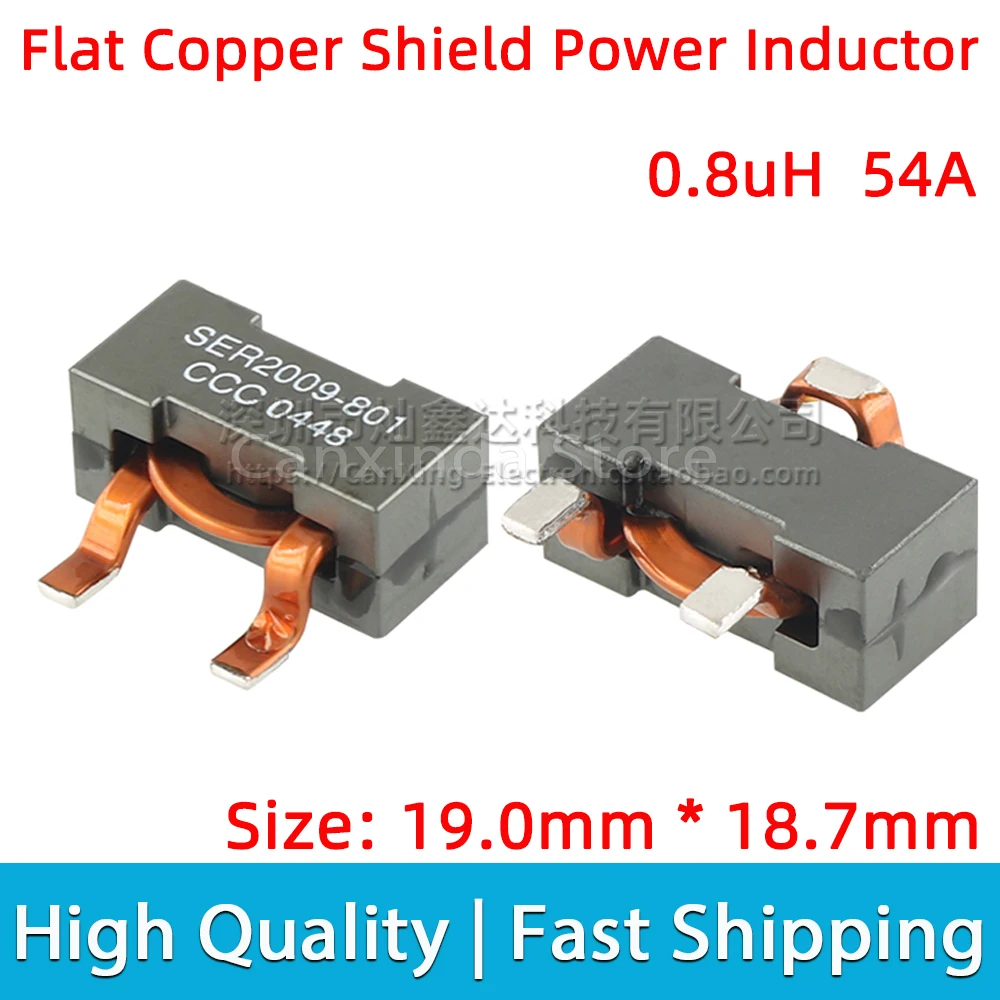 

2pcs SER2009-801ML SMD SMT Power Inductor Inductance 0.8uH 54A High Current Flat Copper Coils Filter Low Profile SER2009 801