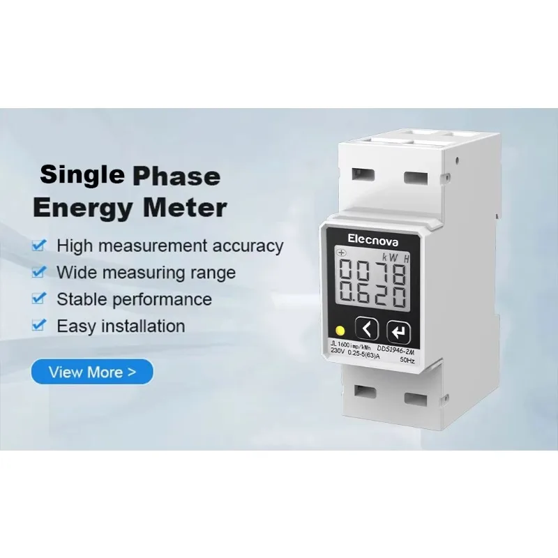 Modbus-RTU/Mbus Din single-phase multifunctional power meter for rail rails