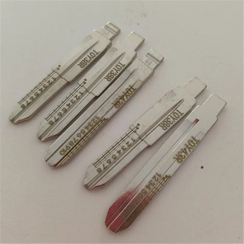 10PCS TOY43R TOY38R #08Engraved Line Key Blade Scale Shearing Teeth Cutting Key Blank Clipper Key Blade For Daihatsu Kia 8 PIN