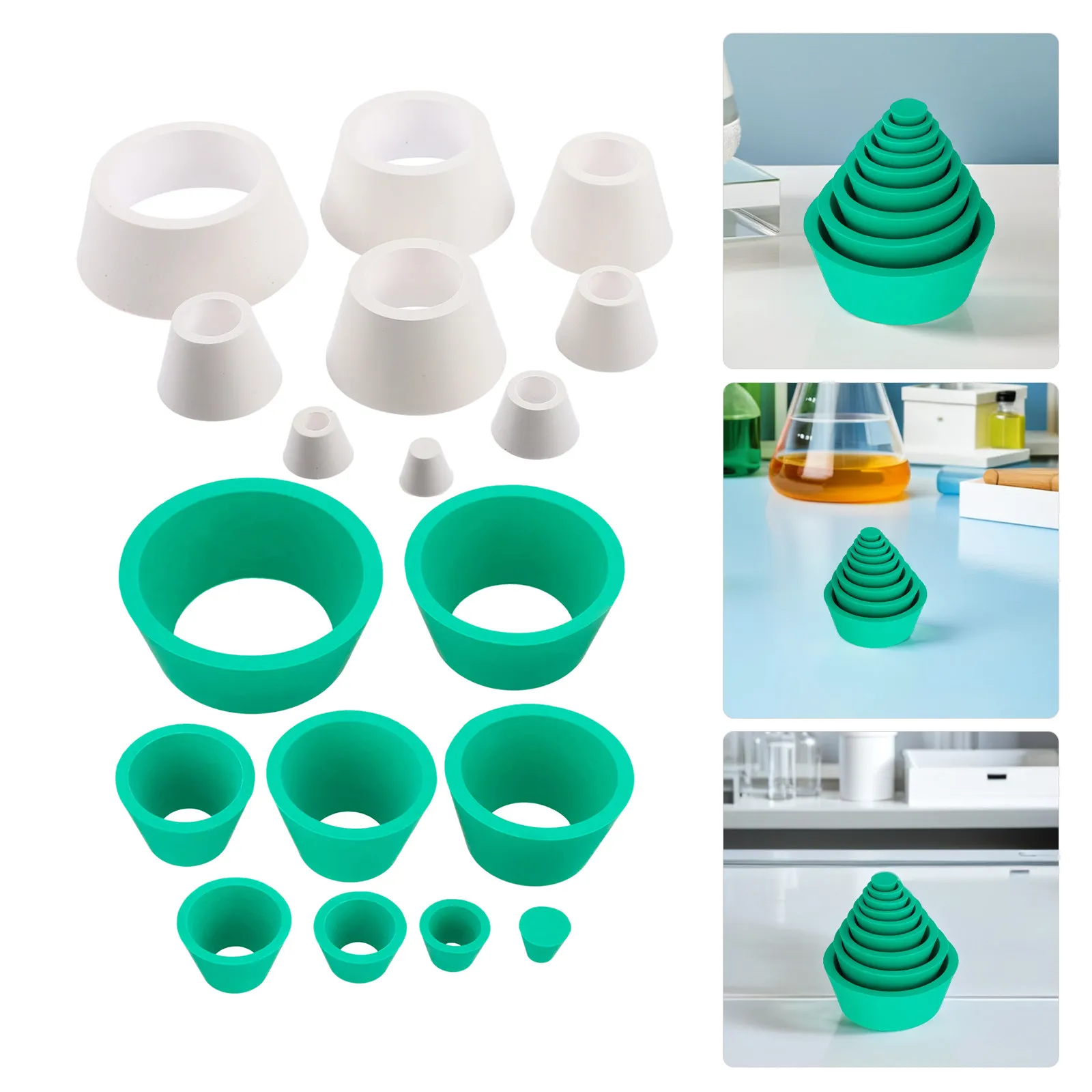 2Sets Buchner Funnel Flask Adapter Rubber Filter Adapter Cones Wear Resistant Smooth Filtration Kit