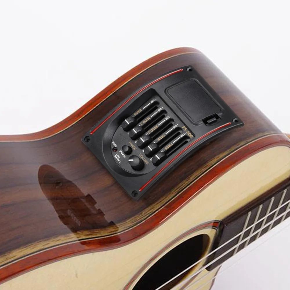 Convenient EQ PS-500 ​Guitar Preamp EQ​ ​Electric Digital​ ​For Acoustic Guitar​ ​5 Band Equalizer​ ​LCD Display​ ​Digital Tuner