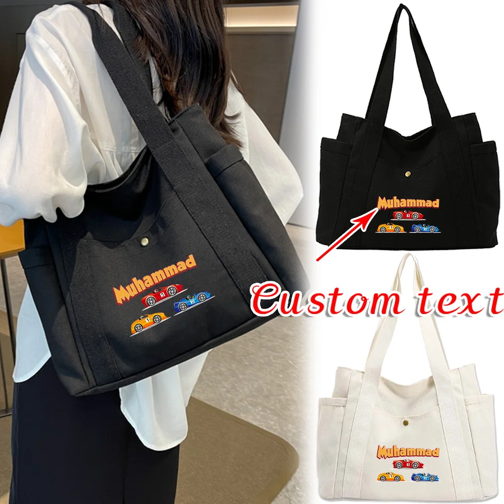 

Personalized Customization Name Women's Shoulder Bag Large Capacity Shopping Bag Commuting Handbag