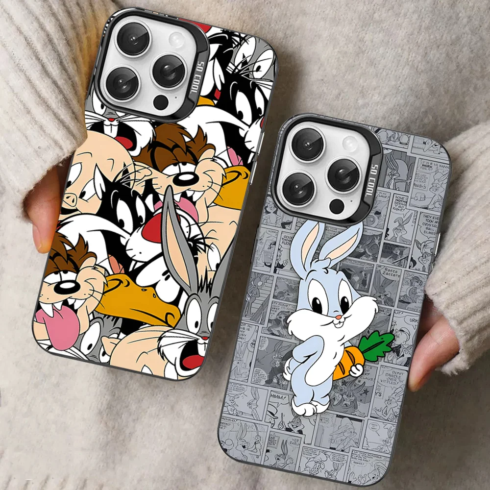 B-Bugs Cartoon B-Bunny Phone Case For IPhone 16 15 14 13 12 11 Pro Max X XR XSMAX 8 7 Plus Matte Shockproof Back Cover